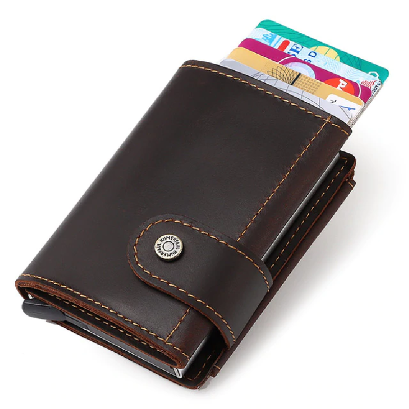 Auto Retractable RFID Blocking Card Wallet