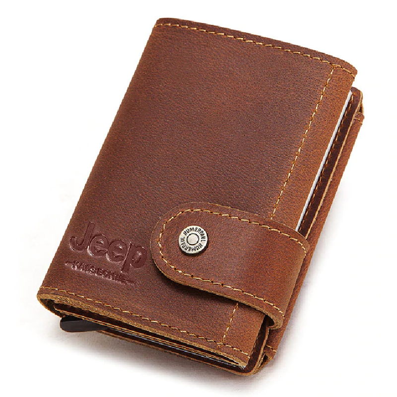 Auto Retractable RFID Blocking Card Wallet