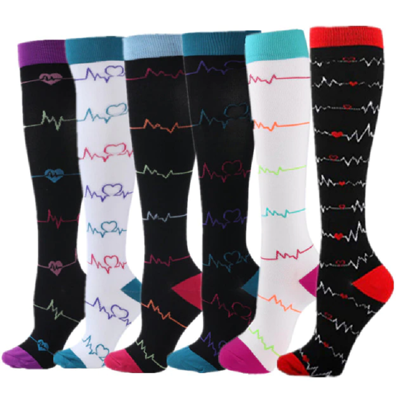 6pairs/pack Compression Edema Diabetes Varicose Veins Running Socks