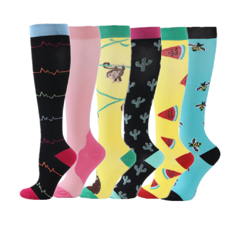 6pairs/pack Compression Edema Diabetes Varicose Veins Running Socks