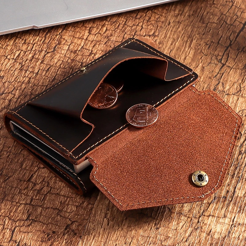 Auto Retractable RFID Blocking Card Wallet