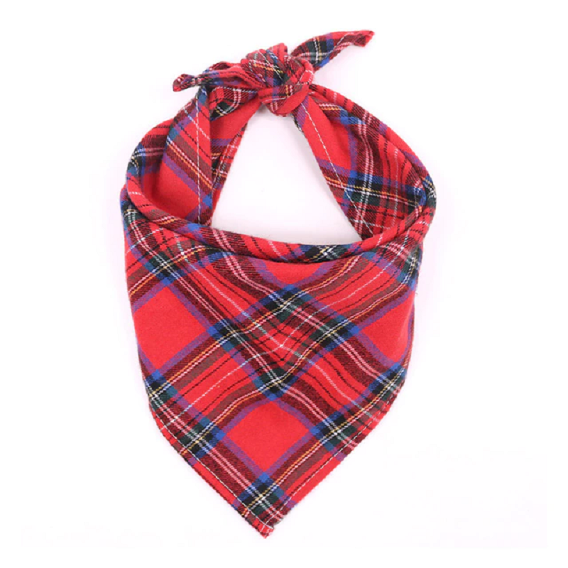 Red Black Plaid Pet Dog Bandana