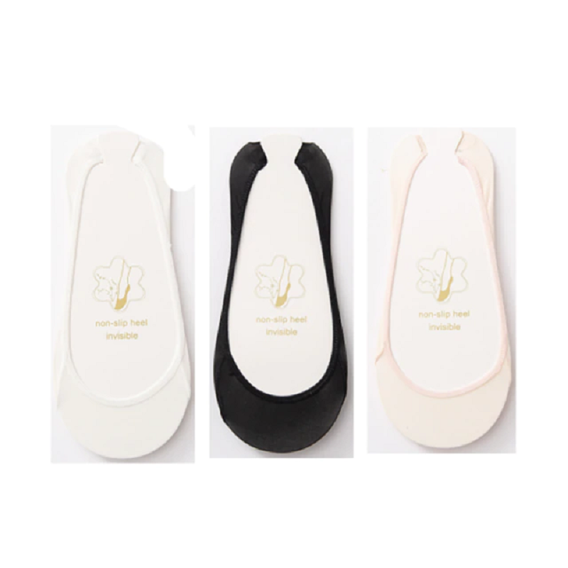 3 Pairs Invisible Boat Silicone Non-Slip Socks