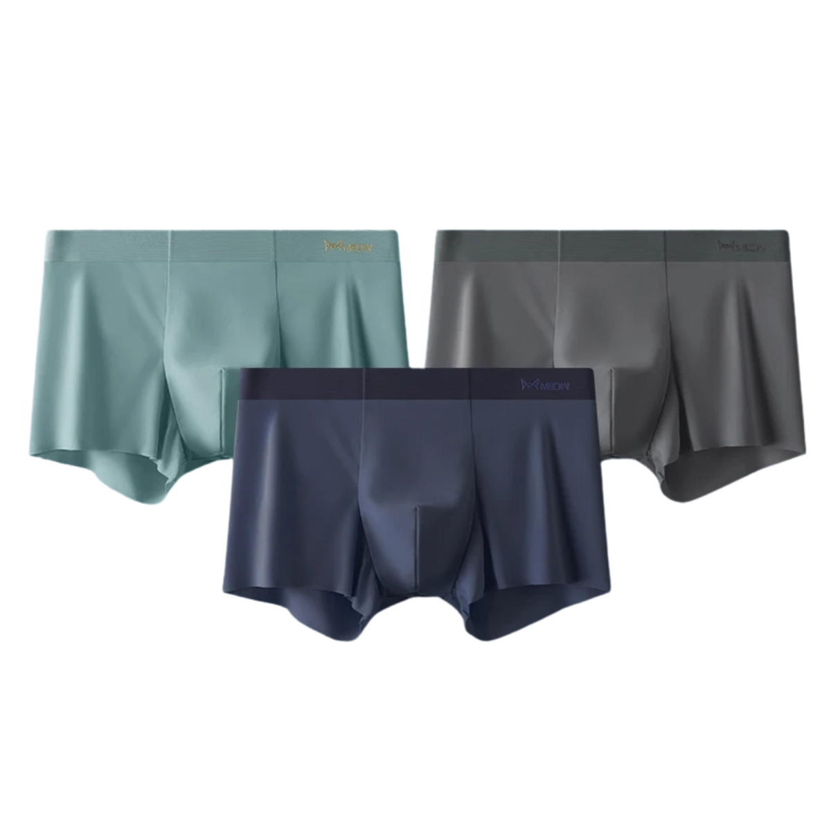 3-Pack Ice Silk Men's Boxers - Seamless Metal Fiber Antistatic Underwear