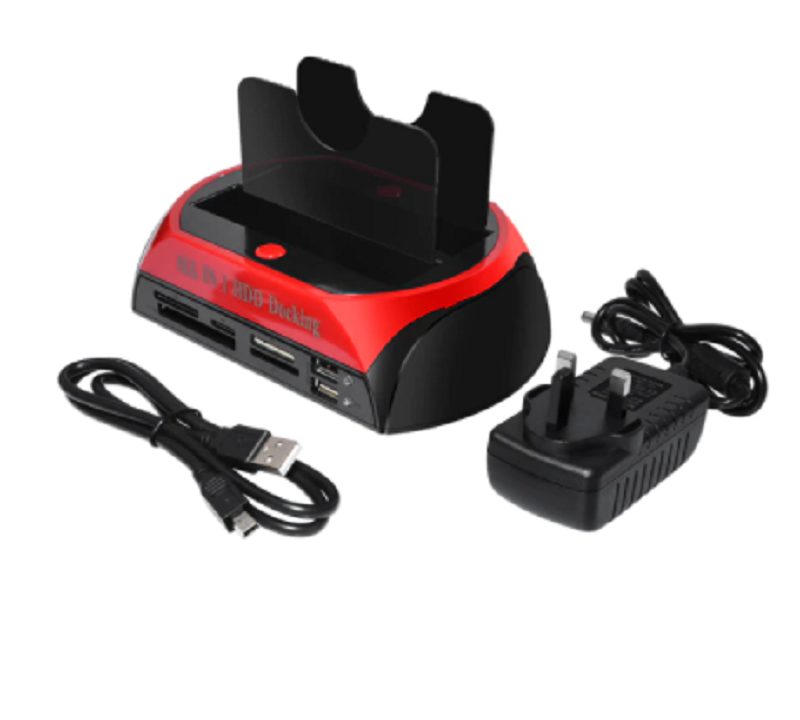 HDD Docking Station Ide Sata Dual USB 2.0 : Clone Hard Drive Card Reader