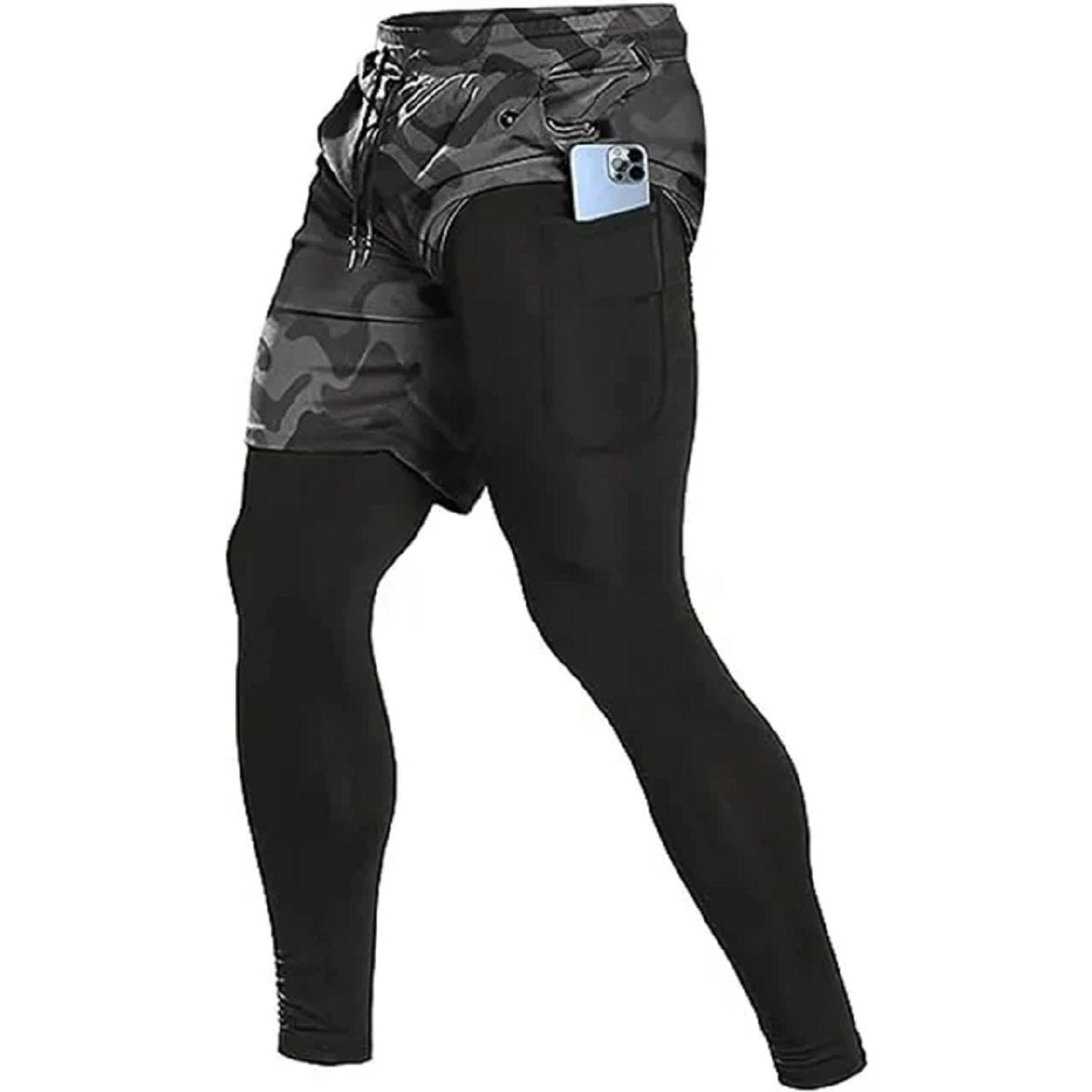 Men's 2-In-34°fompression Running Pants - Double-Layer Gym Joggers