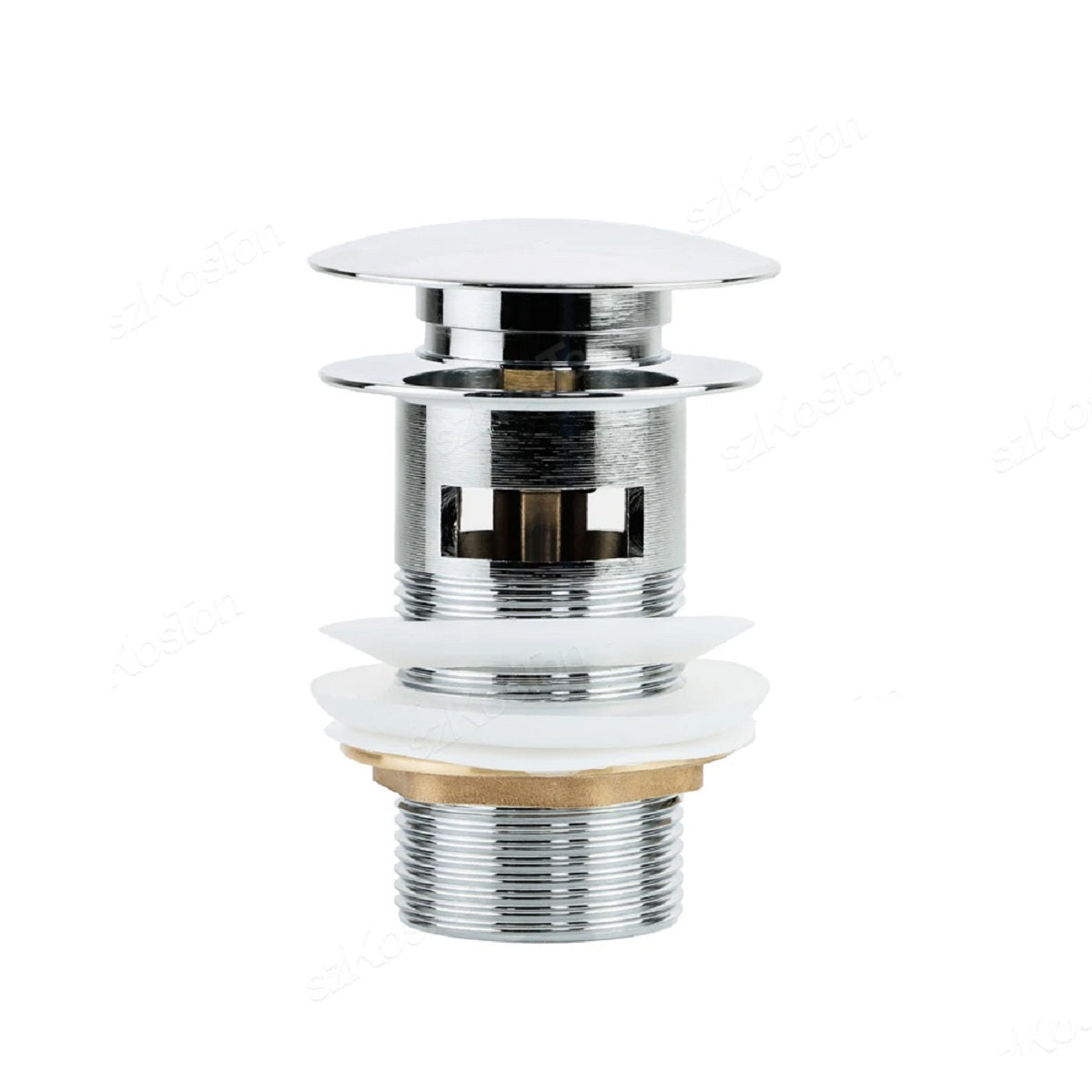 Premium Brass Pop-Up Drain Stopper - Easy Install No Overflow Leak-Proof