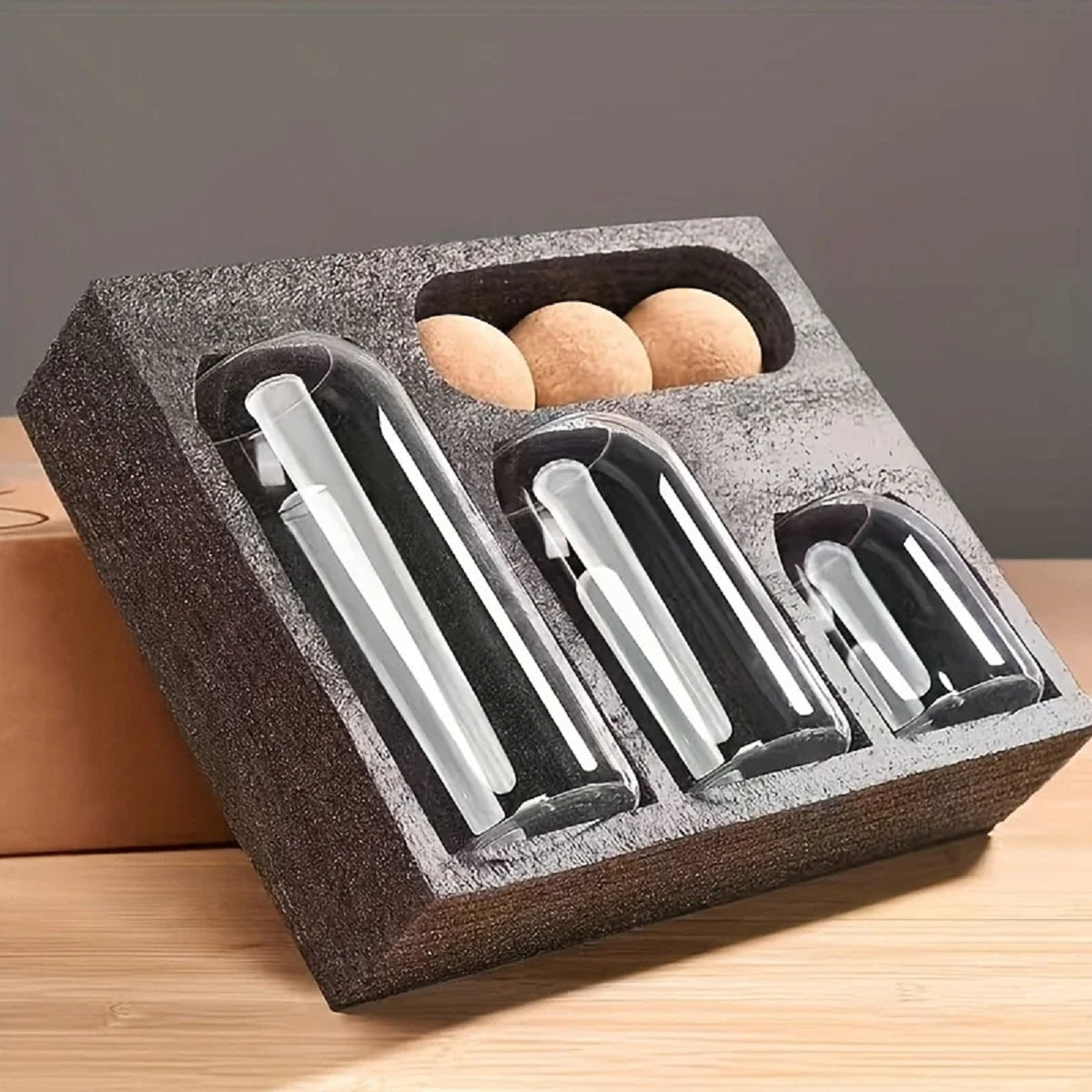 3 Pcs/set Glass Storage Jar with Ball Cork Lid