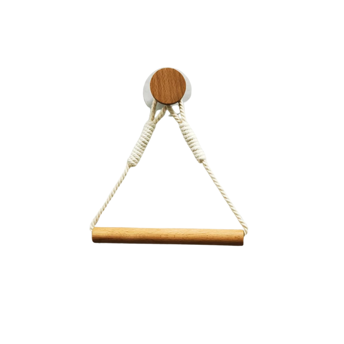 Wall-Mounted Toilet Paper Holder - Wooden Bathroom Tissue Rack with Towel Bar