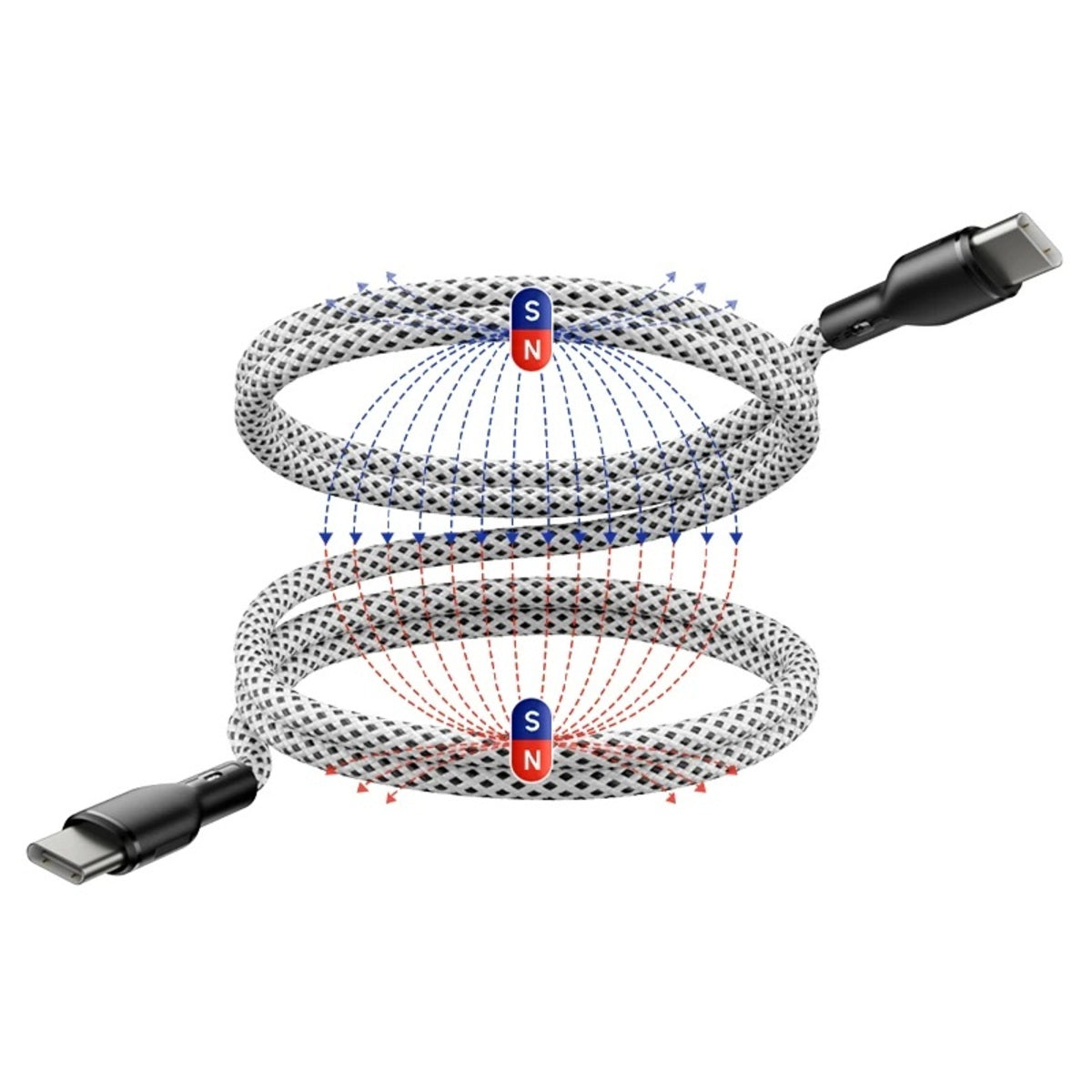 Magnetic USB Fast Charging Cable - Type-c and iPhone Compatible