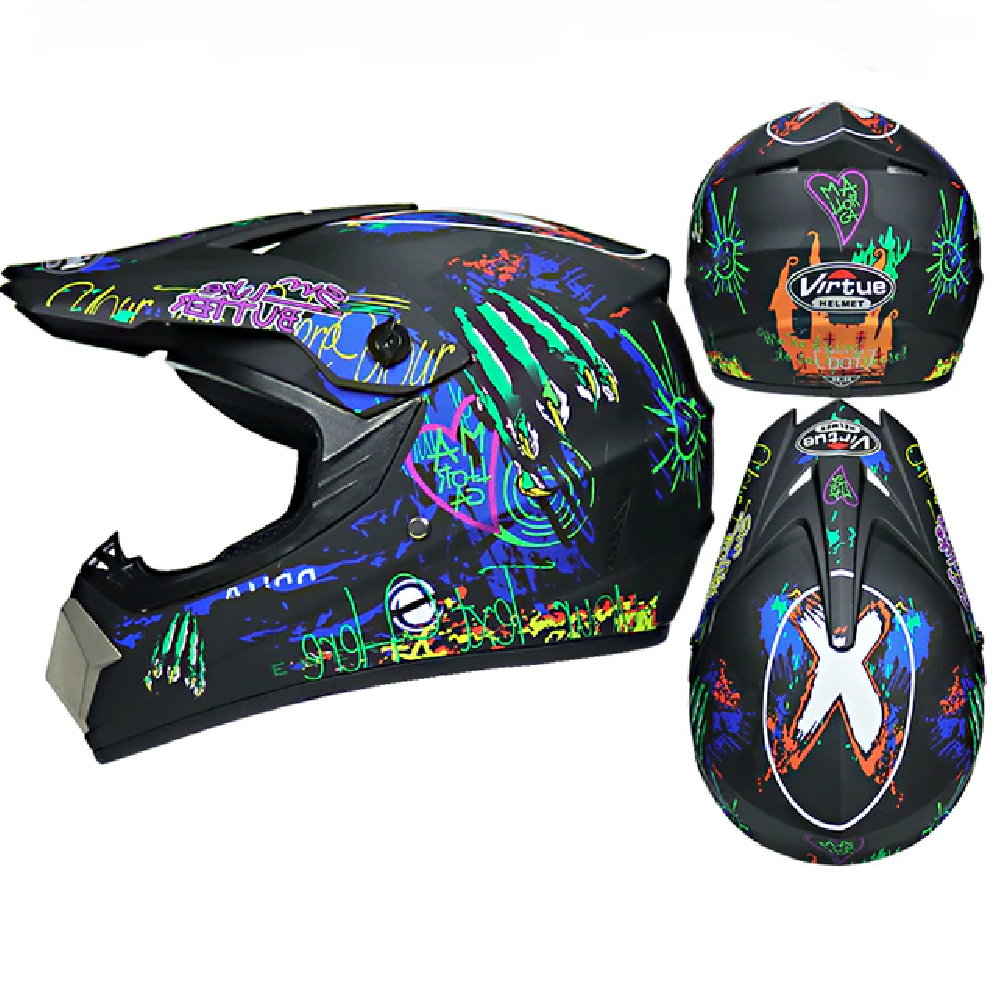 Motor Bike Cross Racing Helmet Set