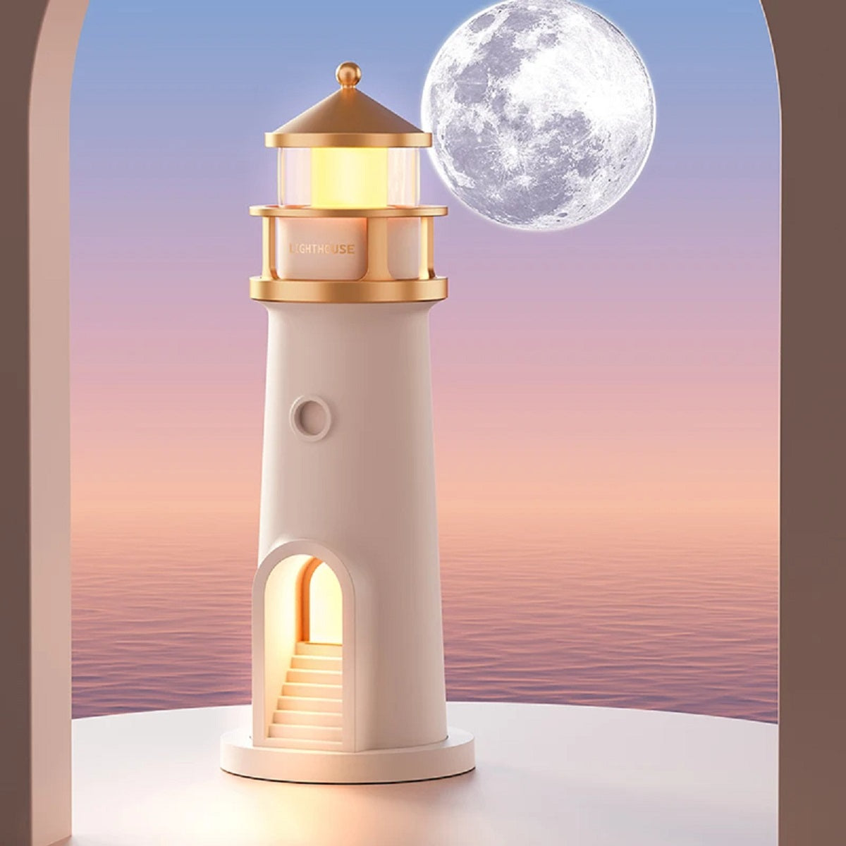 Floating Moon Lamp - Lighthouse Projection and Motion Sensor