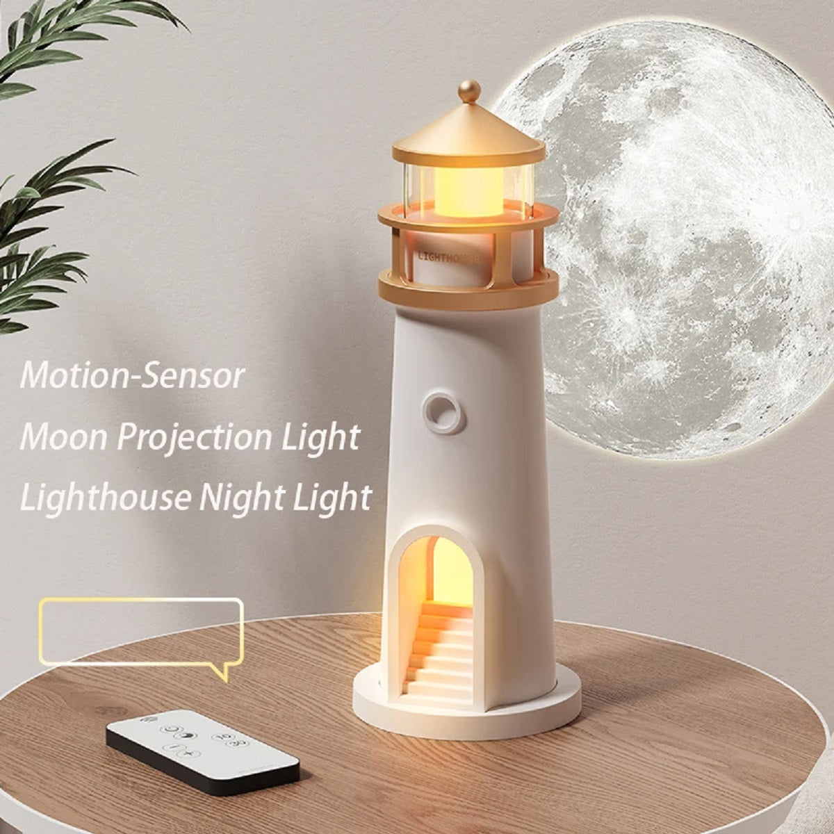 Floating Moon Lamp - Lighthouse Projection and Motion Sensor