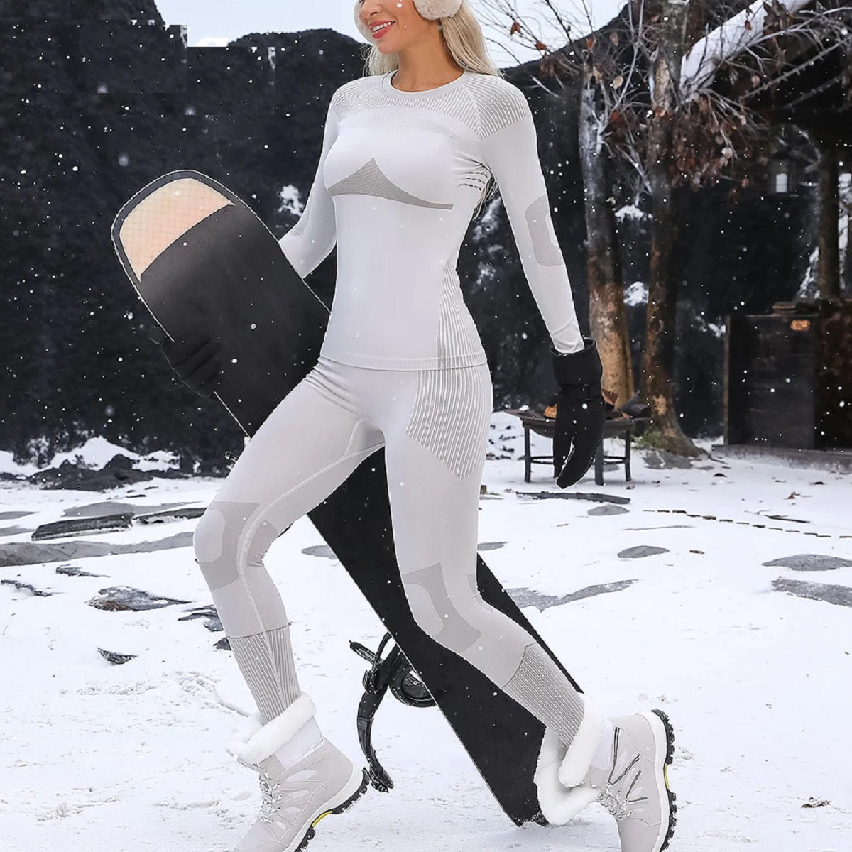 Women's Ski Thermal Underwear Top and Bottom Sets