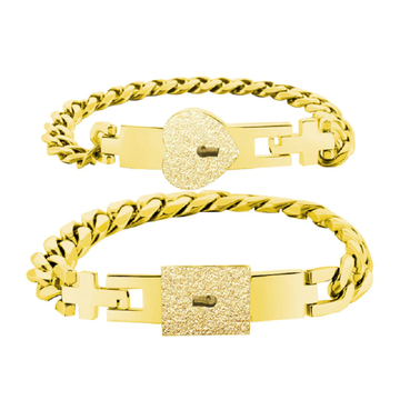 Creative Titanium Steel Couple Concentric Lock Bracelet Lovers