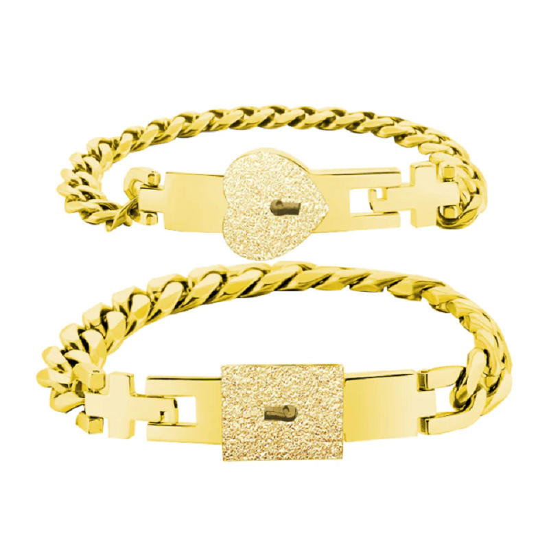Creative Titanium Steel Couple Concentric Lock Bracelet Lovers