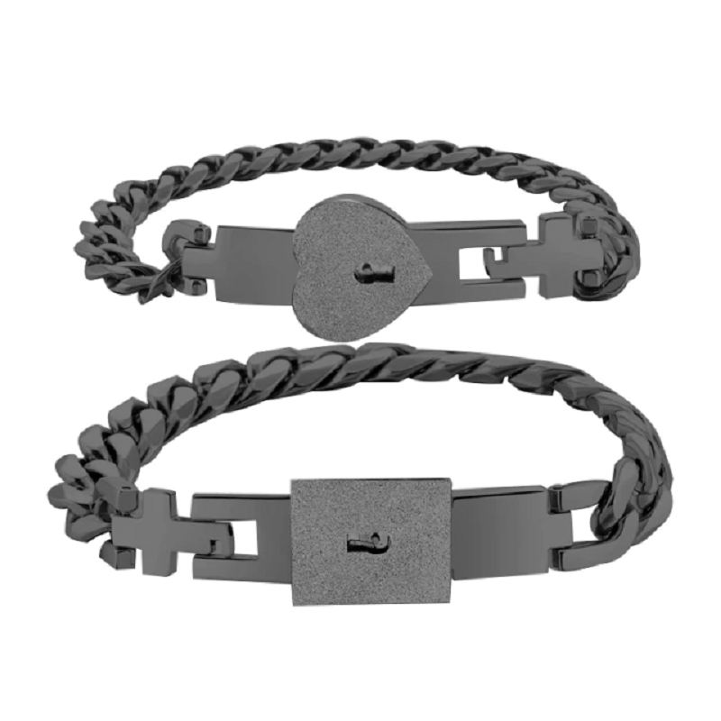 Creative Titanium Steel Couple Concentric Lock Bracelet Lovers