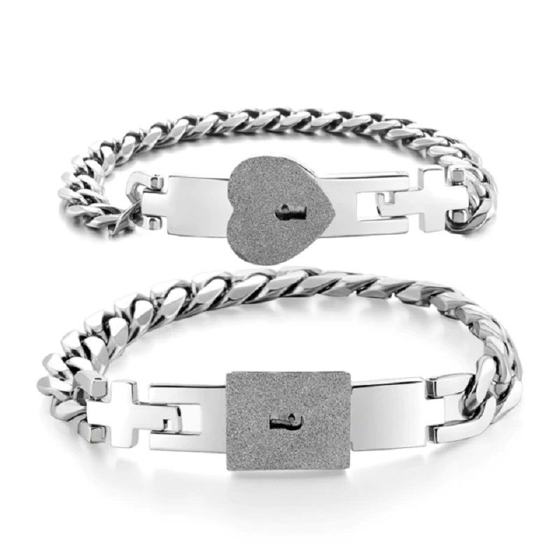 Creative Titanium Steel Couple Concentric Lock Bracelet Lovers