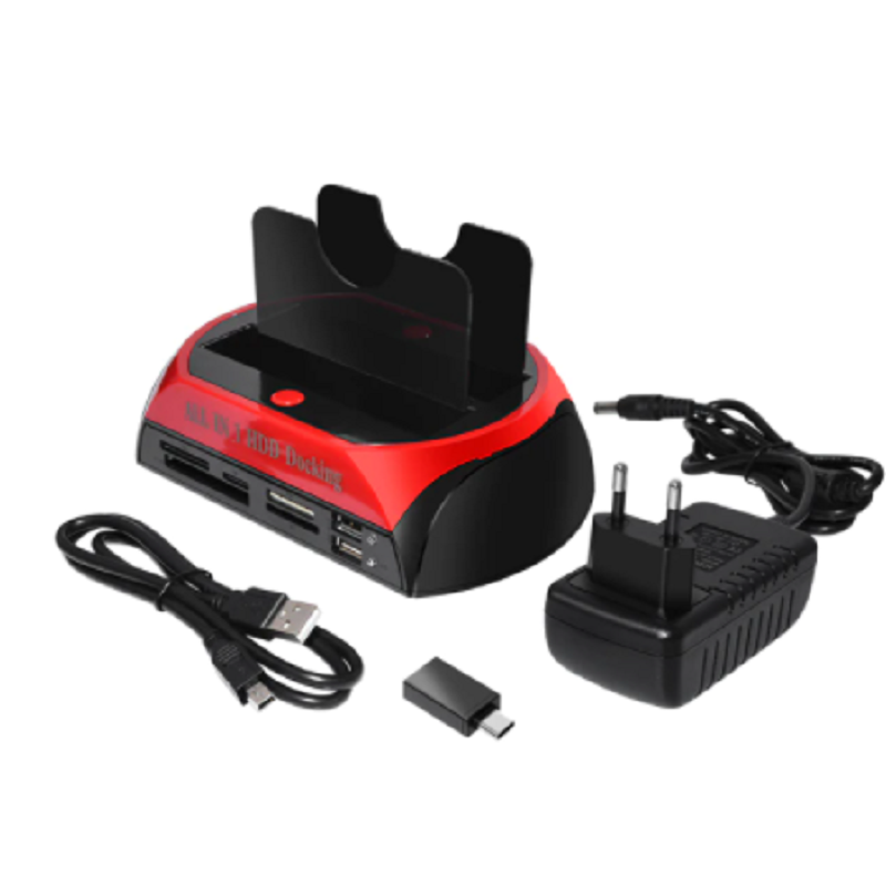 HDD Docking Station Ide Sata Dual USB 2.0 : Clone Hard Drive Card Reader