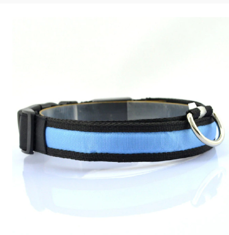 Glow in the Dark Dog Collar Night Safety Solar Charge LED