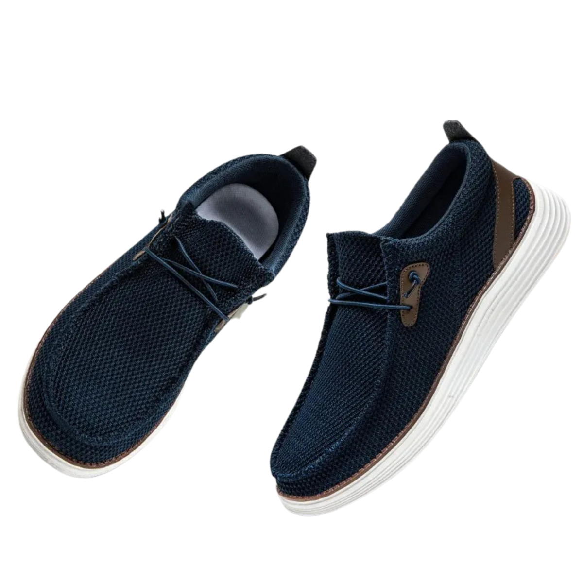 Men's Breathable Canvas Slip-On Loafers - Lightweight Comfortable Casual Shoes