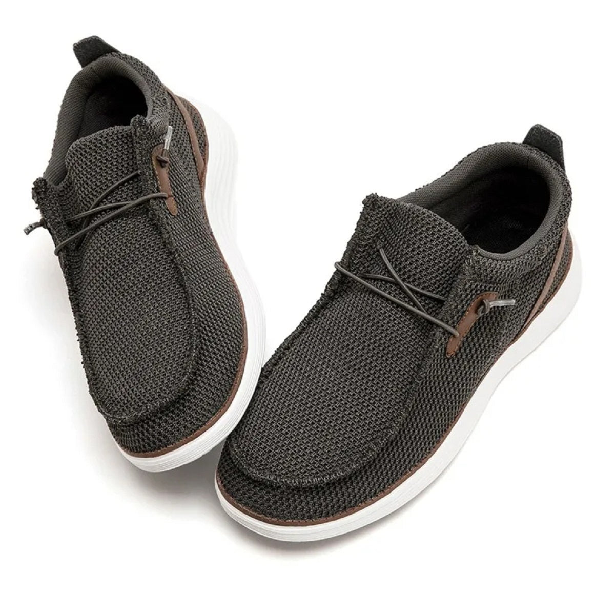 Men's Breathable Canvas Slip-On Loafers - Lightweight Comfortable Casual Shoes