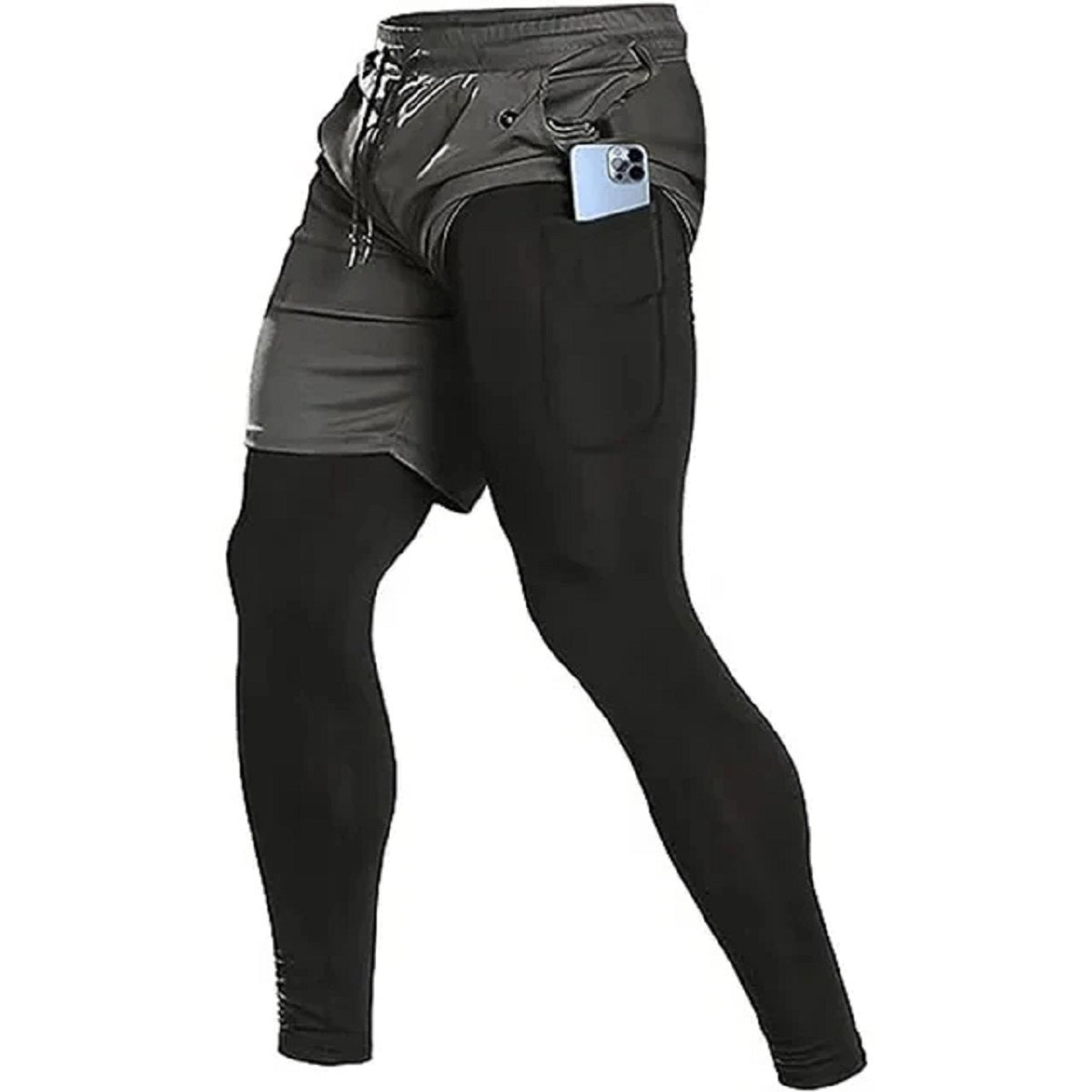 Men's 2-In-34°fompression Running Pants - Double-Layer Gym Joggers