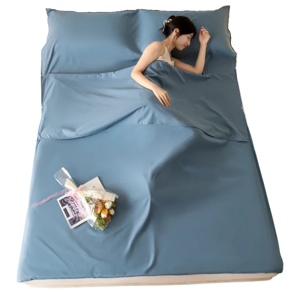 Sleeping Bag Liner - Lightweight Cotton Travel Sheet for Camping and Hotels