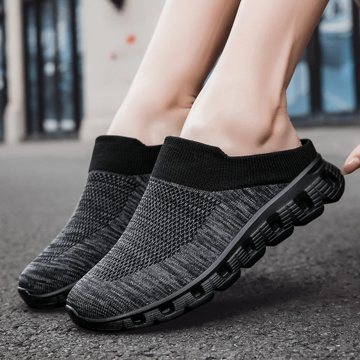 Backless Mules - Breathable Casual Sneakers and Open-Back Slippers
