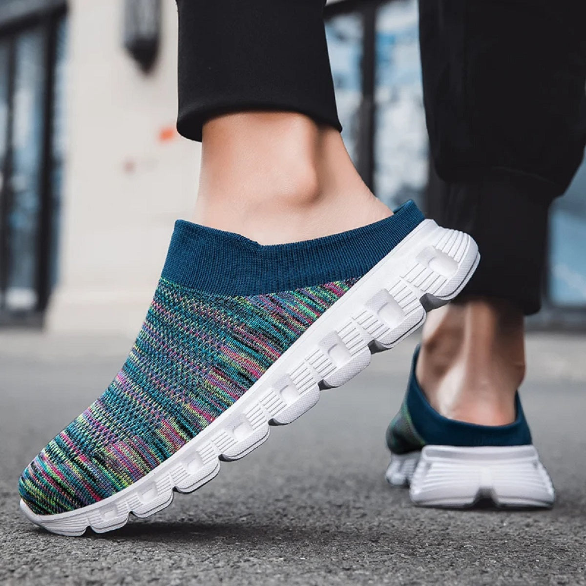 Backless Mules - Breathable Casual Sneakers and Open-Back Slippers