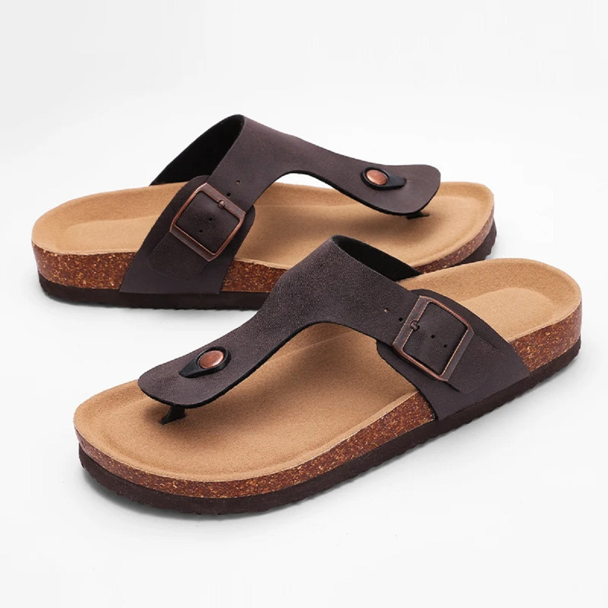 Women's Clog Sandals - Summer Cork Footbed Mules with Arch Support