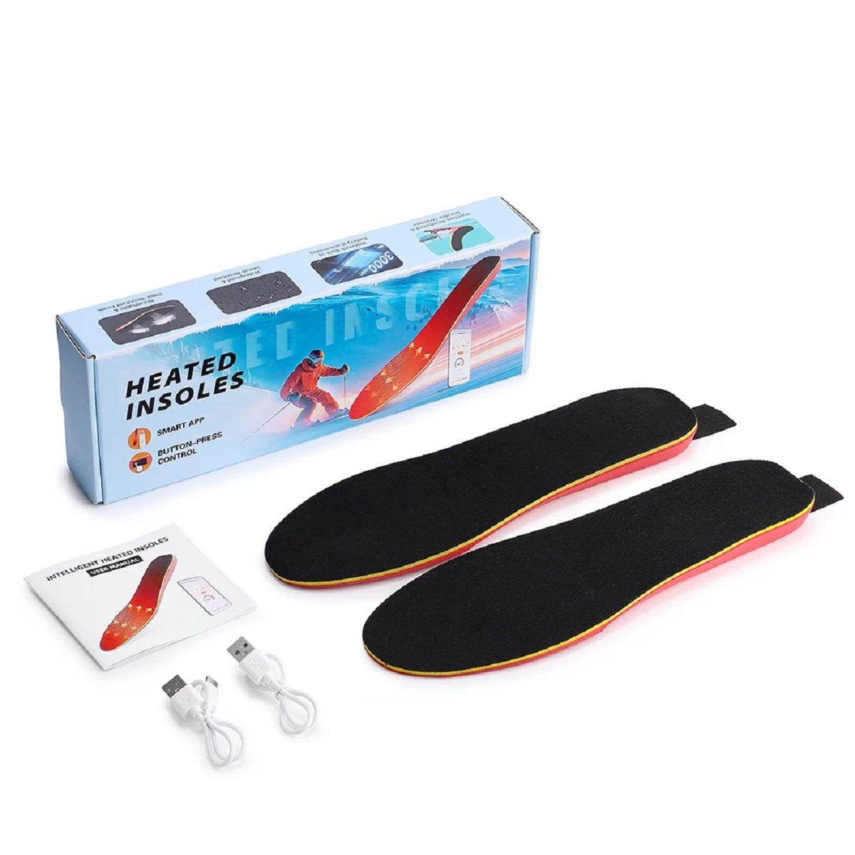 App-Controlled Heated Insoles - Electric Warming Pads with Adjustable Temperature