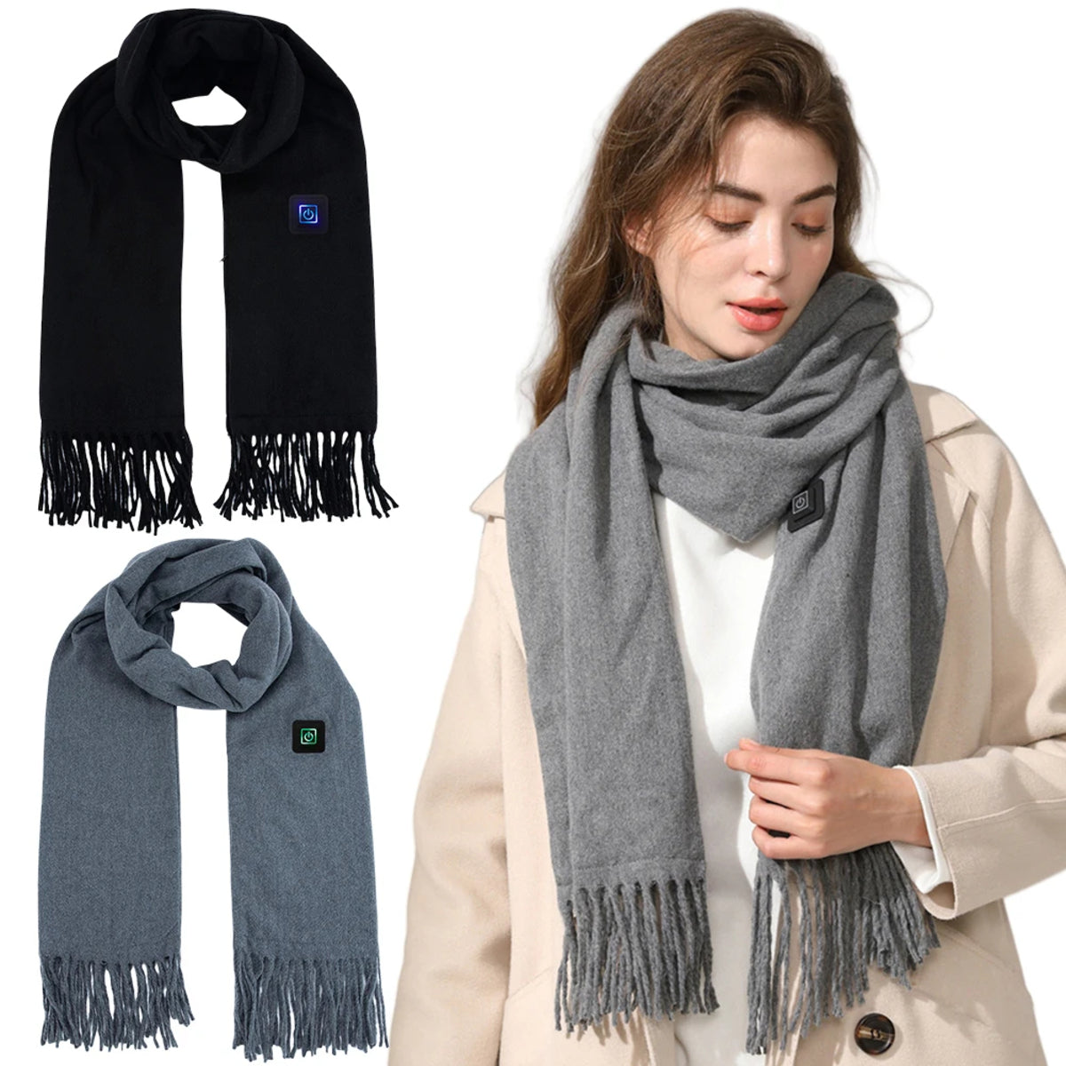 USB Heated Scarf - Adjustable Electric Neck Warmer for Winter