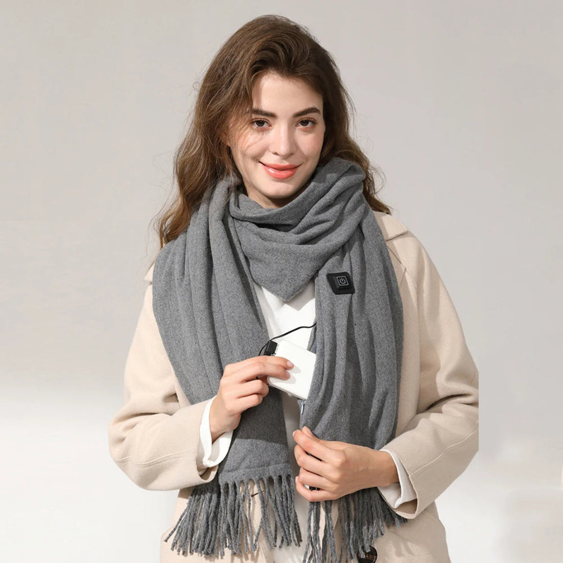 USB Heated Scarf - Adjustable Electric Neck Warmer for Winter