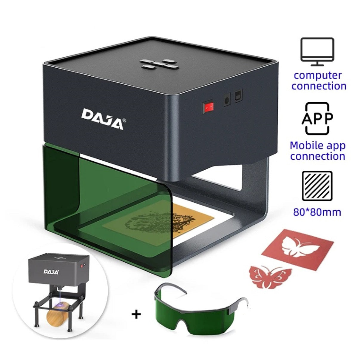 Mini Portable Laser Engraver - DIY Bluetooth Machine for Wood and Leather
