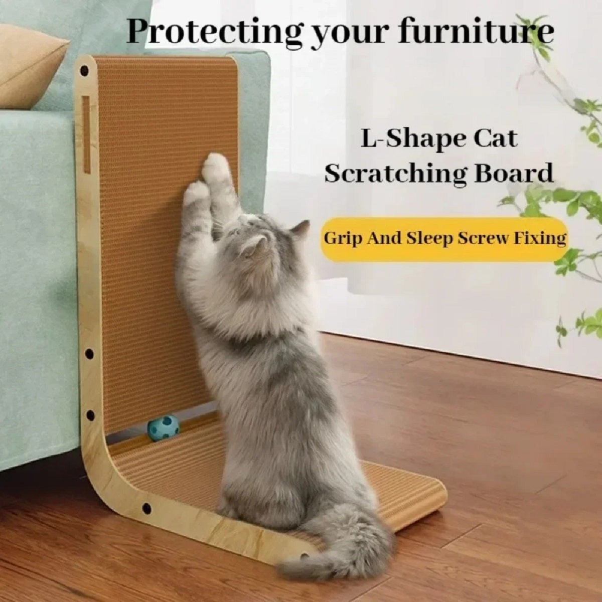 Cat Scratching Board Wooden Wear-Resistant for Indoor Cats