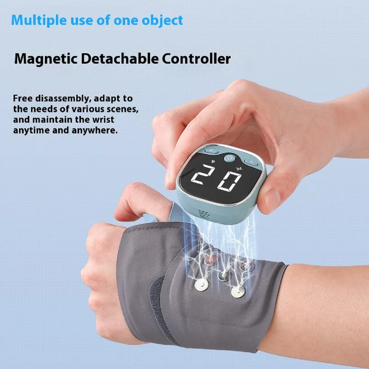Electric Heated Wrist Massager 3-Mode Vibration Support for Carpal Tunnel