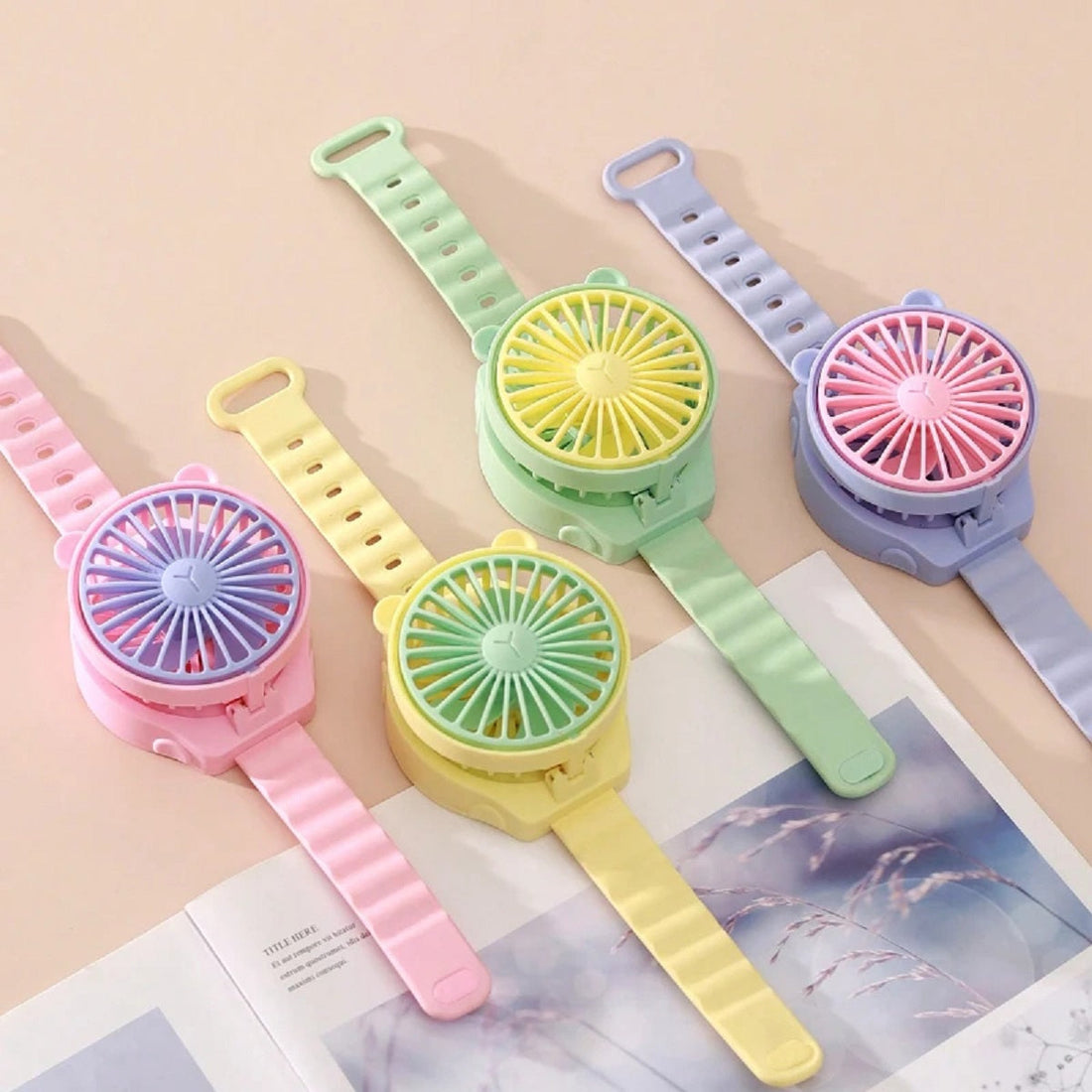 Cartoon Watch Fan - Portable Mini for Travel Office and Gift Use