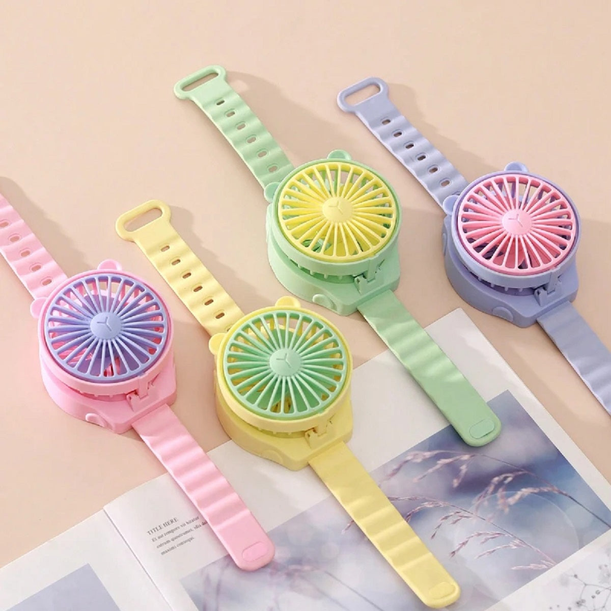 Cartoon Watch Fan - Portable Mini for Travel Office and Gift Use