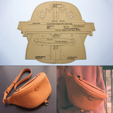 Handcraft Chest Bag Leather Template Paper Stencils DIY Shoulder Sewing Tool
