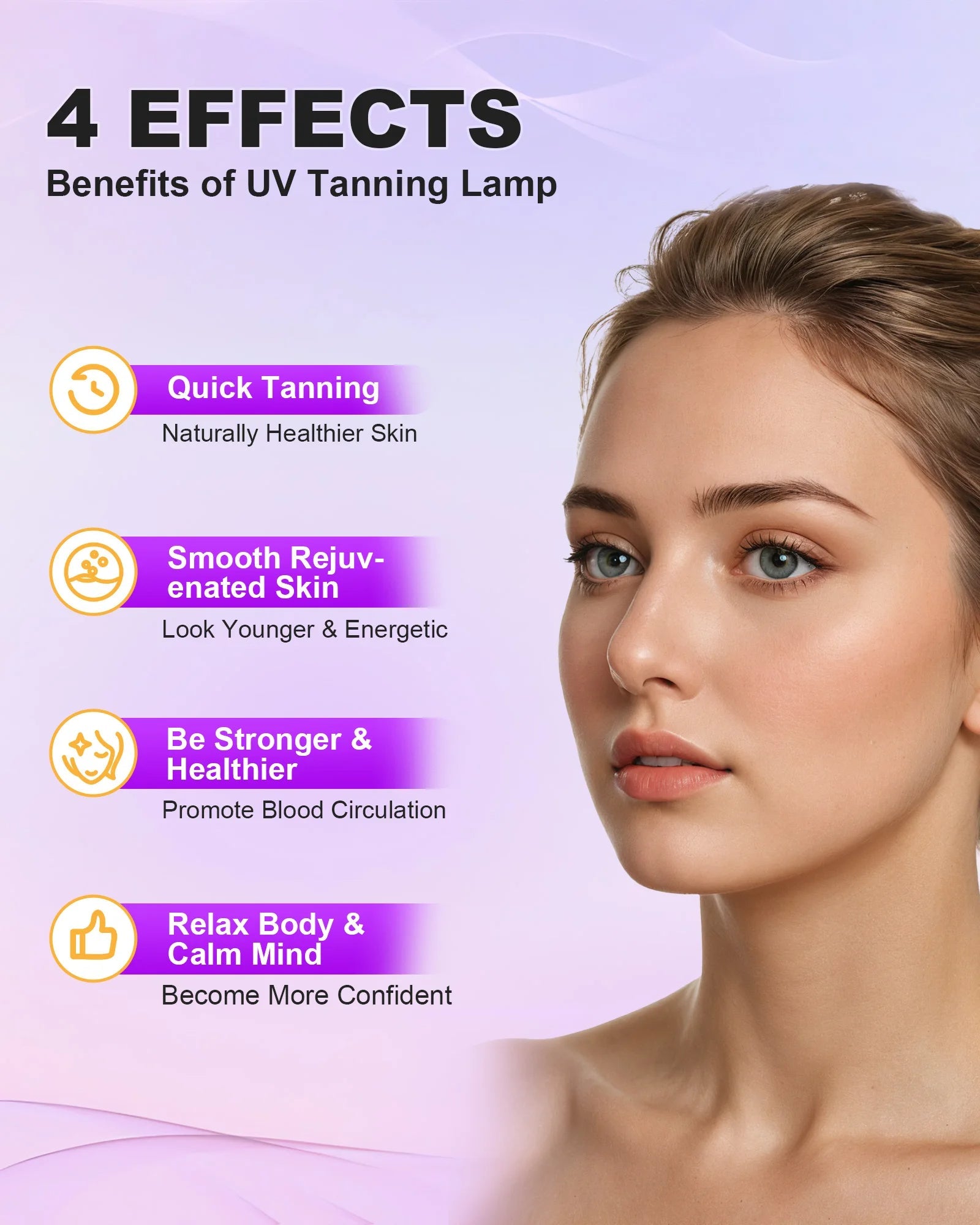 Home Tanning Lamp - 460NM Blue Light for Full-Body Bronze Glow with Eye Mask