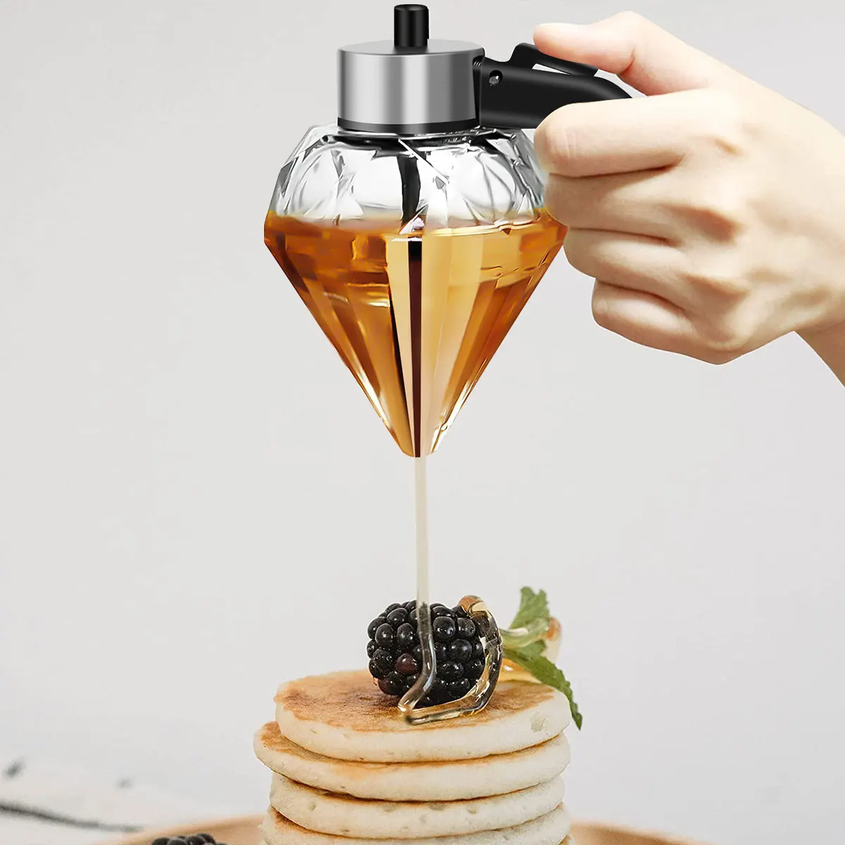 Glass Honey Dispenser with Stand Base