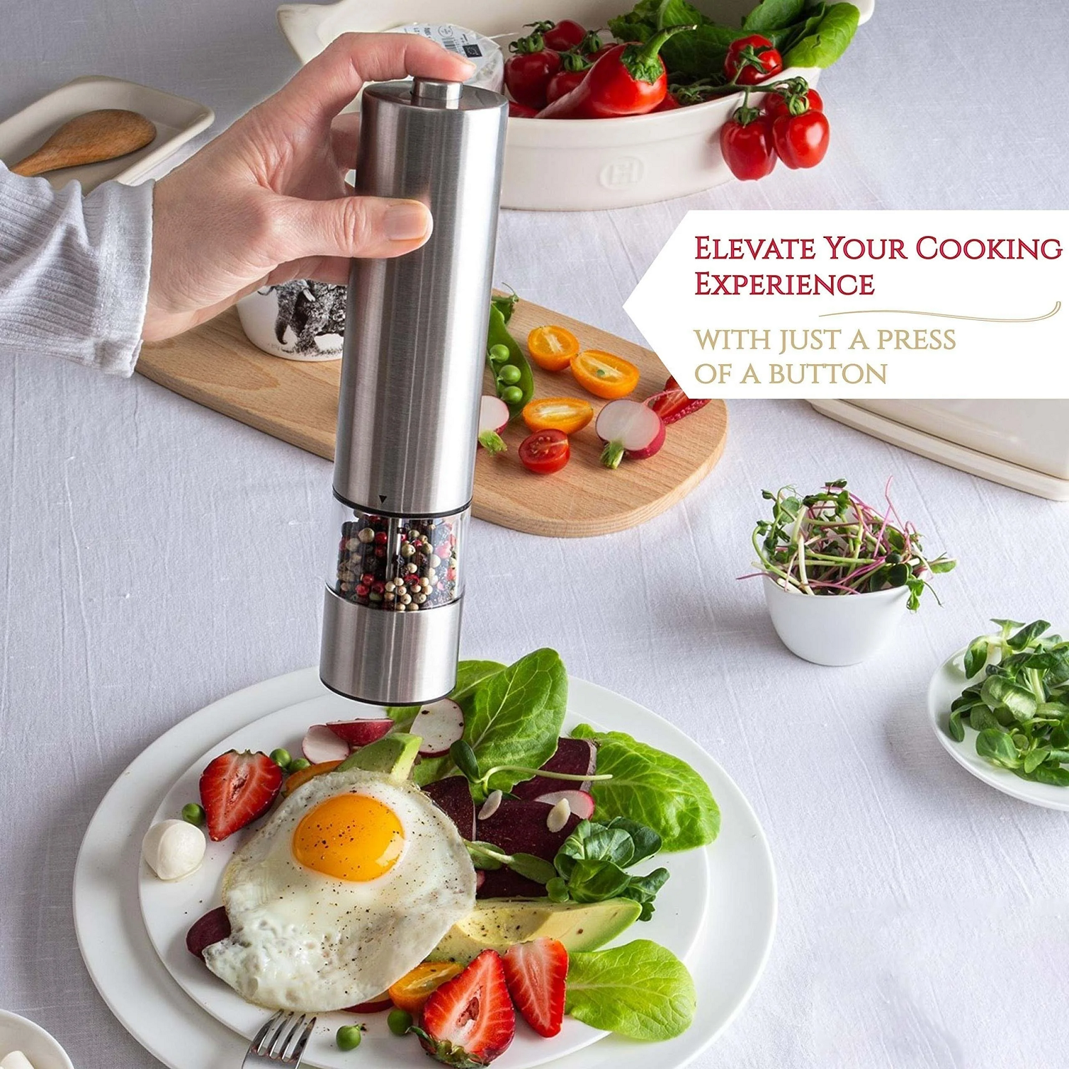 Electric Salt Pepper Grinder Set
