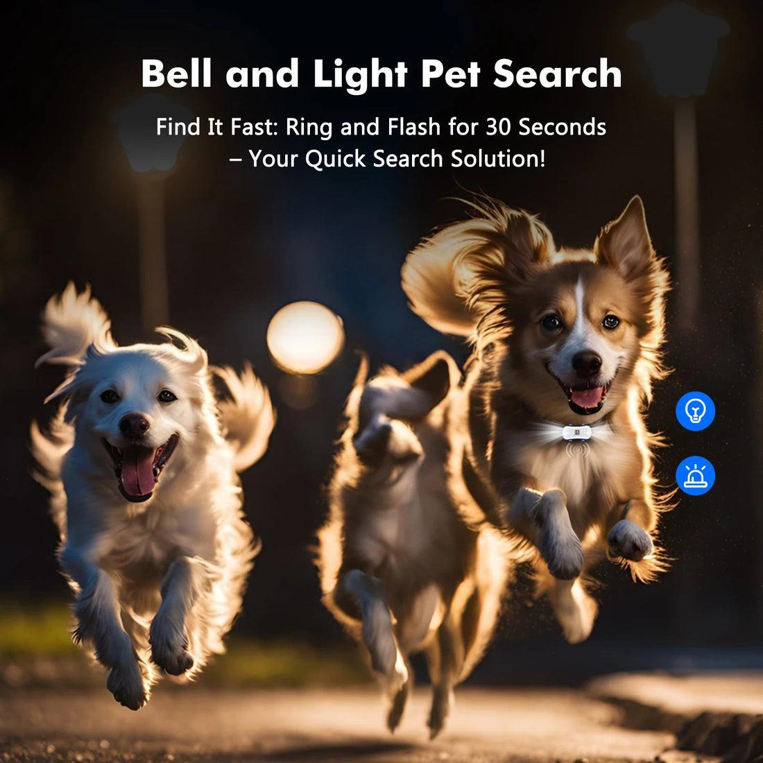 Smart Pet Tracker - Waterproof GPS Locator with Light Sound for Dogs and Cats