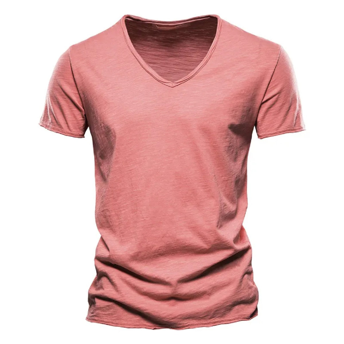 5-Pack Men's Slim Fit V-Neck T-Shirts - Cotton Solid Color Summer Tees