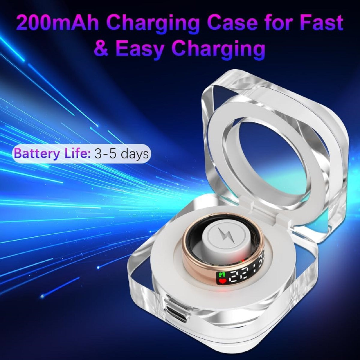 Smart Ring - Heart-Rate and Spo₂ Monitor Multi-Sport 5 ATM Waterproof