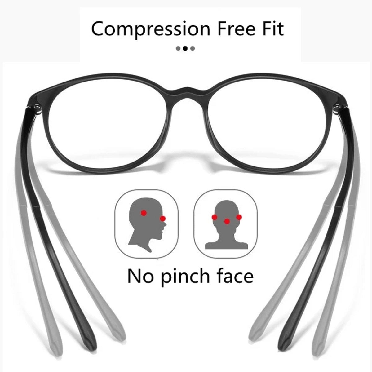 Ultralight Titanium Round Blue Light Reading Glasses - Magnifying Eyewear