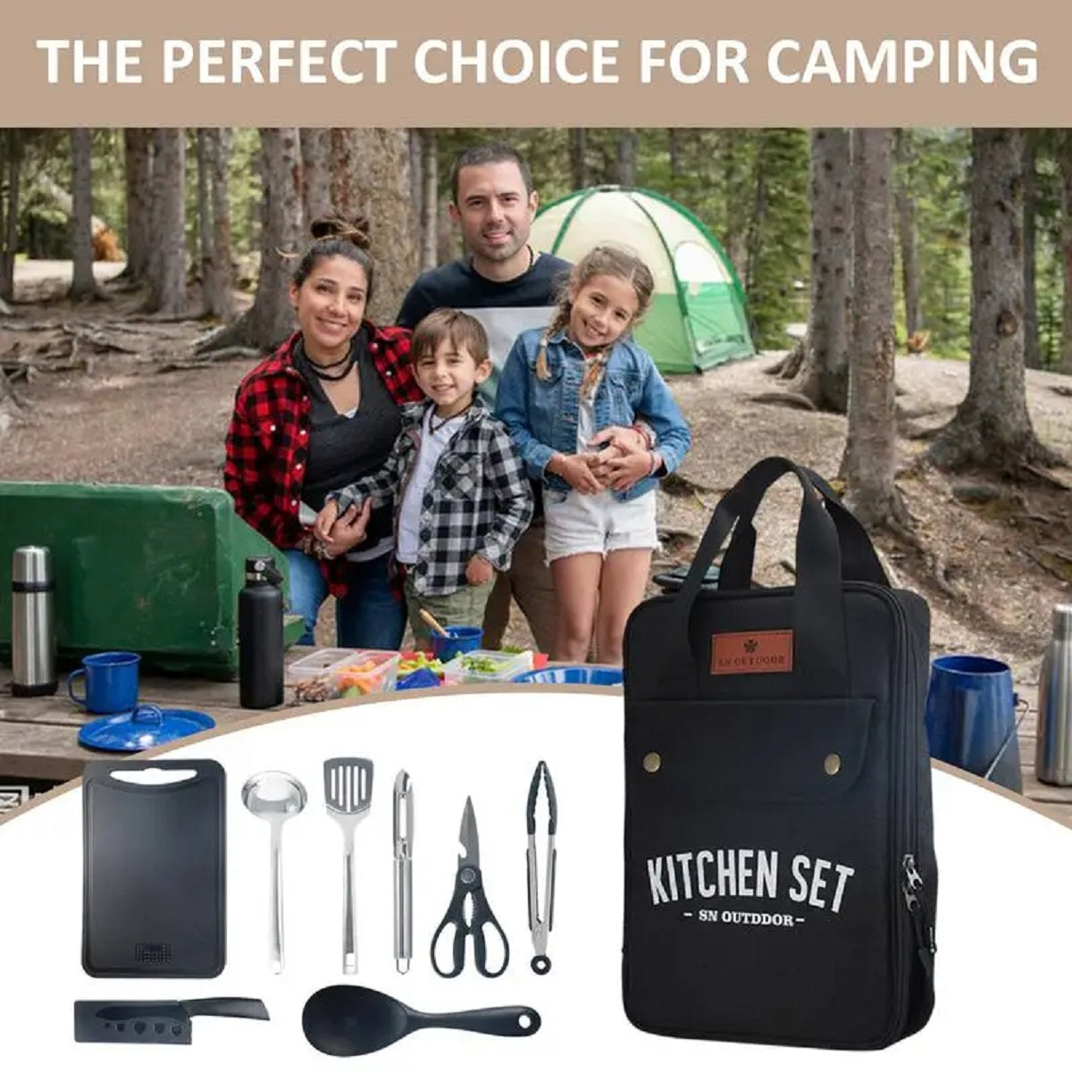 Camp Cooking Stainless Steel Utensil Set