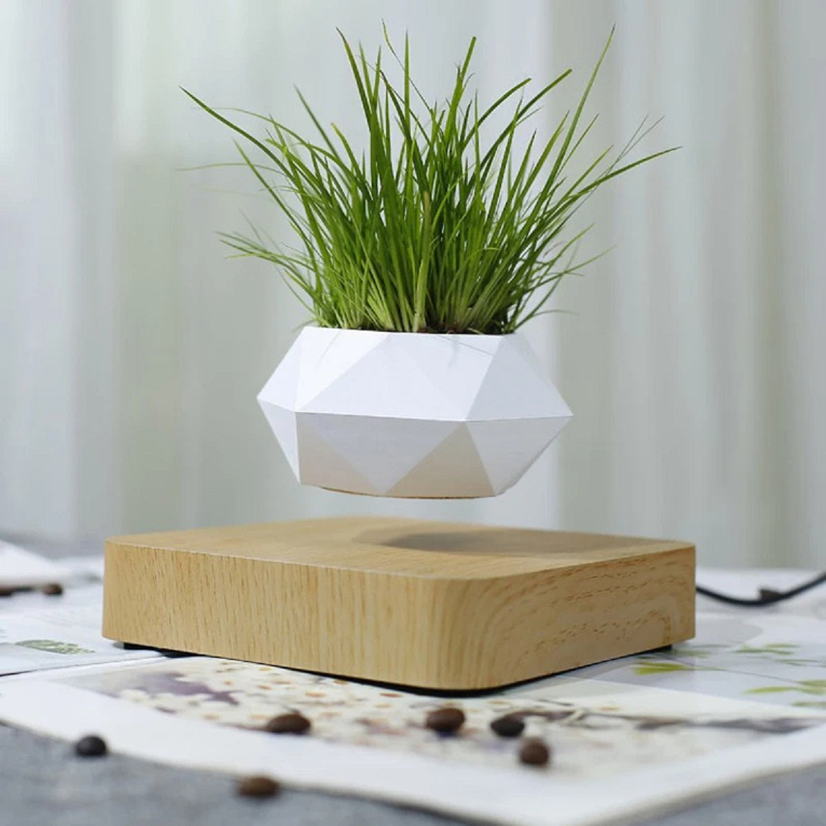 Magnetic Levitating Flower Floating Plant Pot Desk Decor