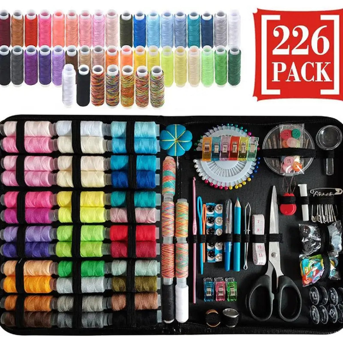 226 Pcs Sewing Supplies and Accessories Thread Needle Kit